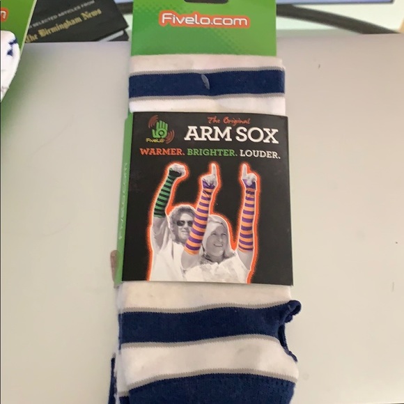 Fivelo blue argyle stripe arm sox sleeves socks - Picture 4 of 6
